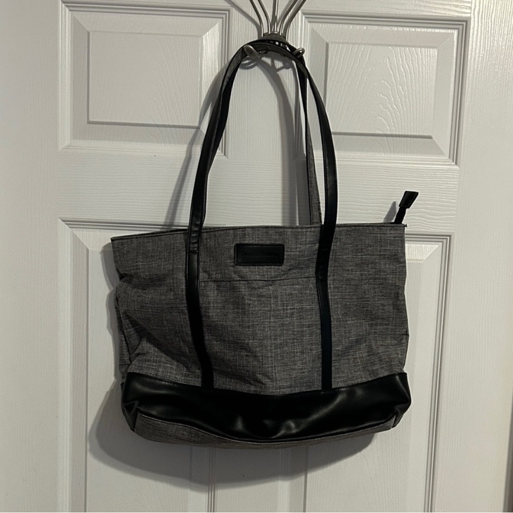 Stylish Gray and Black Tote Bag